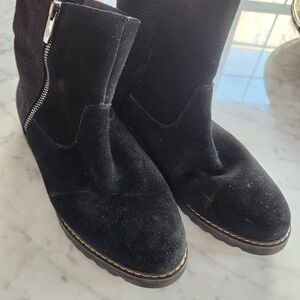 Donald J. Pliner Black Suede Zip Ankle Boots